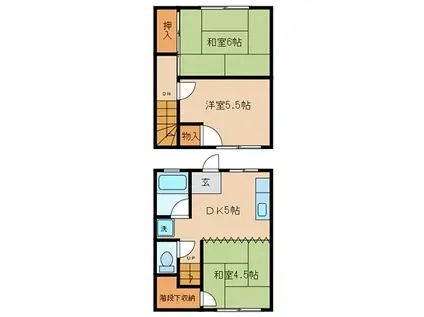 フジマンションC棟(3DK/1階)の間取り写真