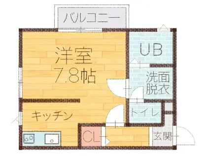 L COLLECTION 関屋駅前II(1K/3階)の間取り写真