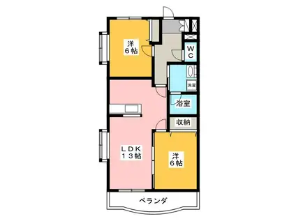 リヴェール・バレ(2LDK/3階)の間取り写真