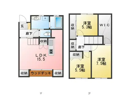 FEEL(3LDK/1階)の間取り写真