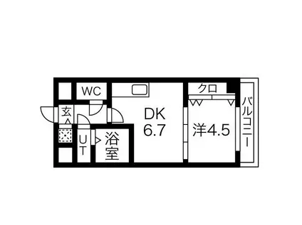 ONE ROOF FLAT FUKUSHIMA旧シャルマンフジ福島(1DK/9階)の間取り写真