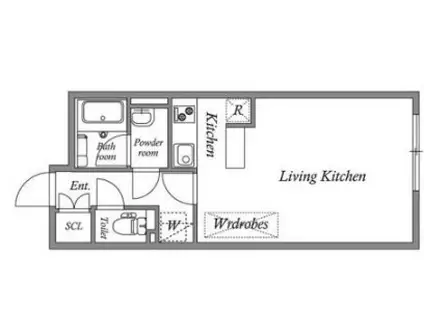 PASEO市谷加賀町(ワンルーム/2階)の間取り写真