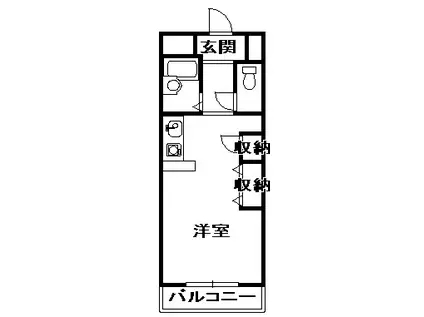 フロレスタ高次(ワンルーム/2階)の間取り写真
