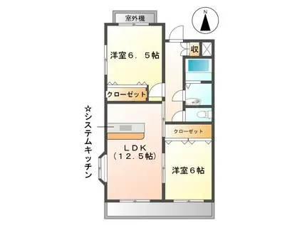 ピナクルスクエア(2LDK/2階)の間取り写真
