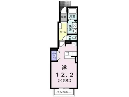 プリマヴェーラ(ワンルーム/1階)の間取り写真