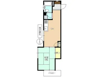 七瀬中町ホームズ(1DK/2階)の間取り写真