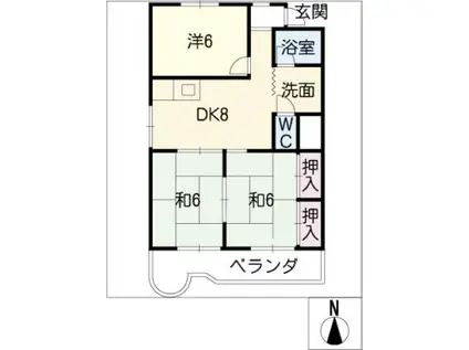 ヴィラ 鈴香(3DK/3階)の間取り写真