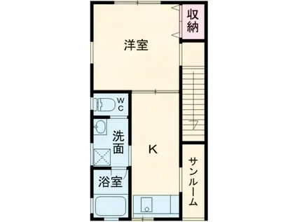 ロンディネ本町(1DK/2階)の間取り写真