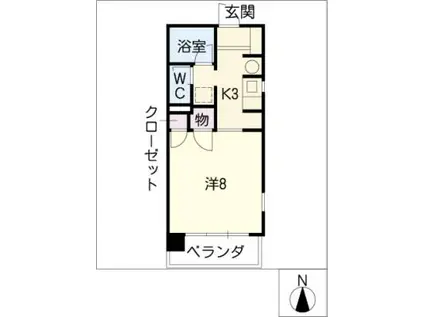 第5庭園ビル(1K/2階)の間取り写真