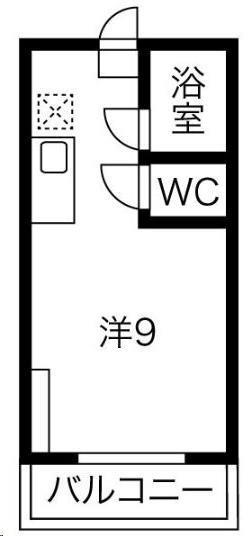 ハイツAK(ワンルーム/3階)の間取り写真