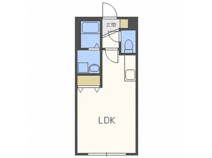 POLARIS中の島(1K/2階)の間取り写真