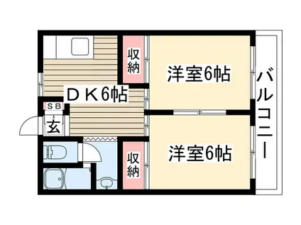 コーポモリ(2DK/1階)の間取り写真