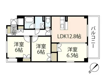 ホグワーツ(3LDK/4階)の間取り写真