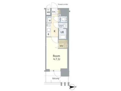 エスリード大曽根アヴェール(1K/3階)の間取り写真