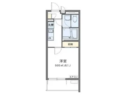 クレイノウィステリアIV(1K/3階)の間取り写真