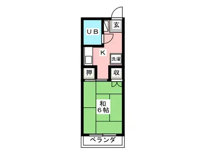 メイゾン東山(1K/2階)の間取り写真