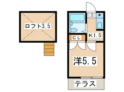 コウズィネスアサカ(1K/1階)の間取り写真