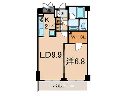 パークプレイス三田(1LDK/3階)の間取り写真
