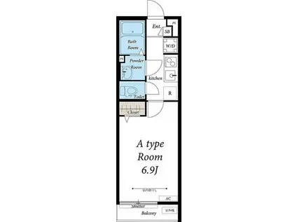 リブリ・AKITZ(1K/2階)の間取り写真