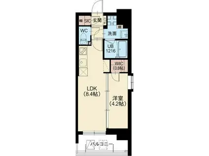 スプランディッド南千住DUE(1LDK/12階)の間取り写真