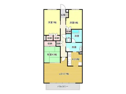 常盤町レジデンス(3LDK/7階)の間取り写真