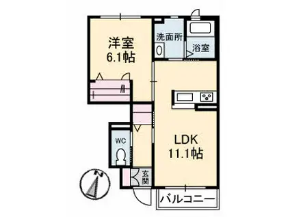 シャーメゾン アライアンス(1LDK/1階)の間取り写真