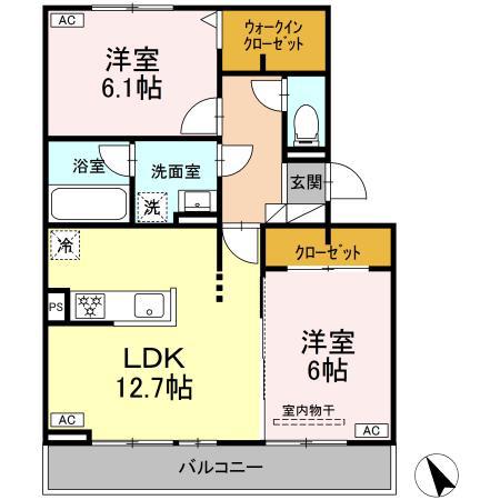 D-AVANCE MH(2LDK/2階)の間取り写真
