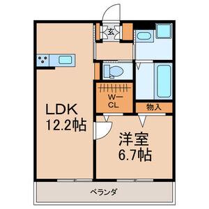 PLUSLIN GARDEN(1LDK/2階)の間取り写真