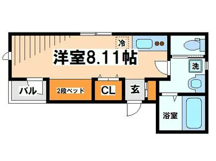 GARDEN HILLS HIRAI(ワンルーム/3階)の間取り写真