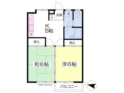コーポ・ヤマト(2K/2階)の間取り写真