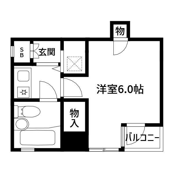 光井グランドハイツ(1K/3階)の間取り写真