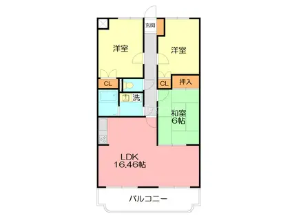 アルテールS(3LDK/1階)の間取り写真