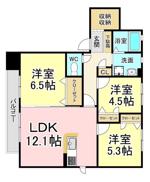 クリプトン(3LDK/2階)の間取り写真