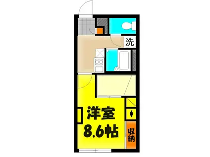 シャルム(1K/2階)の間取り写真