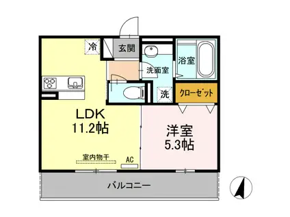 グランデージ(1LDK/2階)の間取り写真