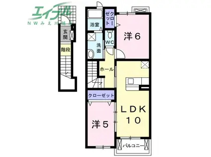 K2 II(2LDK/2階)の間取り写真