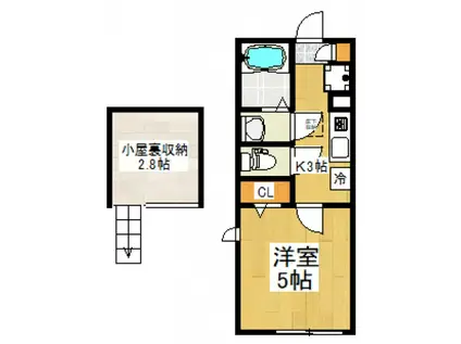 パストラーレ秋津(1K/2階)の間取り写真