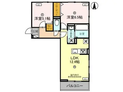 DーREGALO城東S(2LDK/3階)の間取り写真