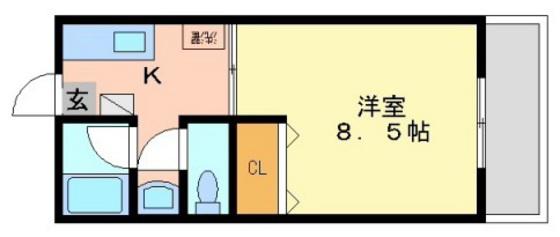 コーポBEEHOUSE(1K/2階)の間取り写真