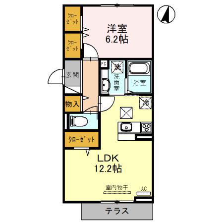 PRIMAVERA(1LDK/1階)の間取り写真