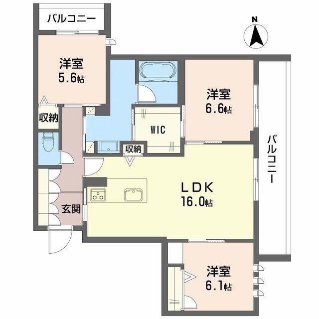 メゾンブランカあびこ南(3LDK/2階)の間取り写真