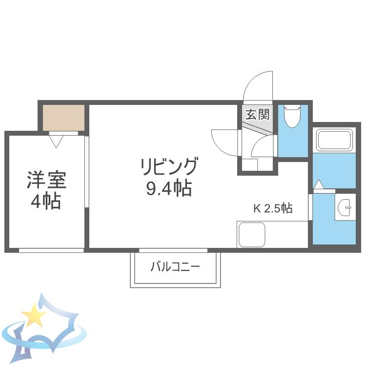 VERDE MARUYAMA(1LDK/1階)の間取り写真