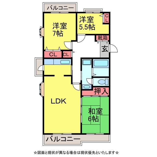 コミュニティプラザ(3LDK/3階)の間取り写真