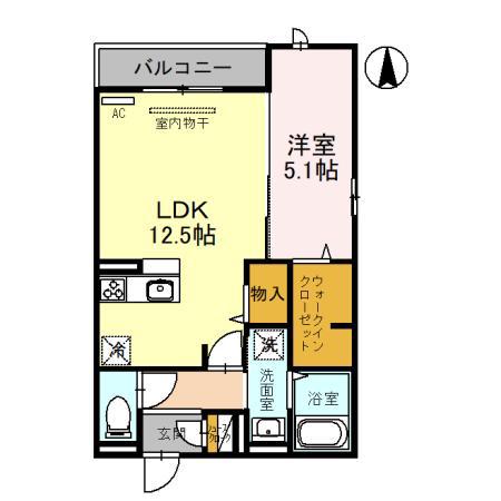 メゾン ド エスポワール北長尾(1LDK/3階)の間取り写真