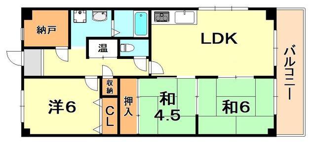 マリンハイム塩屋(3SLDK/4階)の間取り写真
