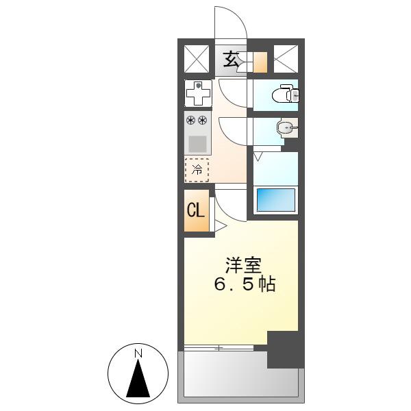 プレサンス名古屋菊井セルカ(1K/5階)の間取り写真