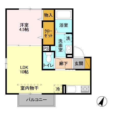 こもれび(1LDK/2階)の間取り写真