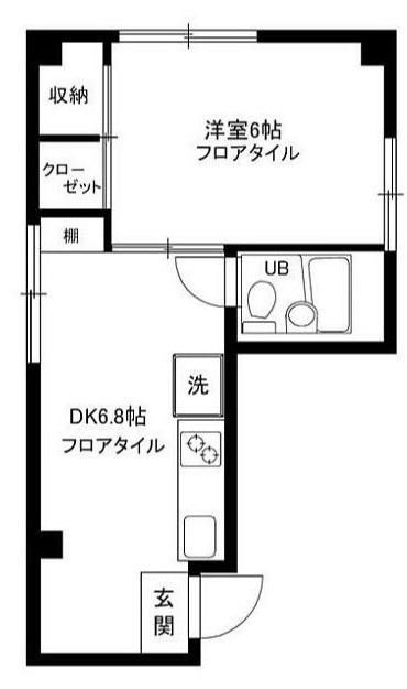JOYビル(1DK/3階)の間取り写真