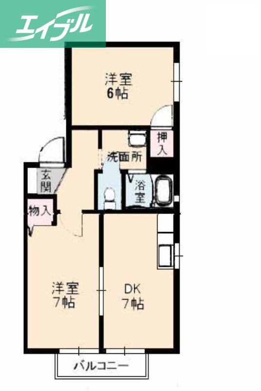 シャーメゾン・M(2DK/2階)の間取り写真