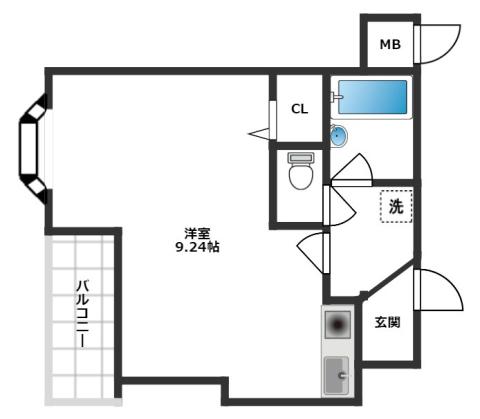 メゾンあぶの(ワンルーム/2階)の間取り写真
